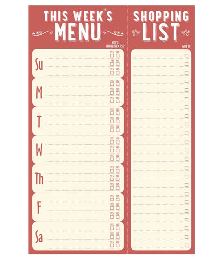Notepad A4 Magnet Meal Planner