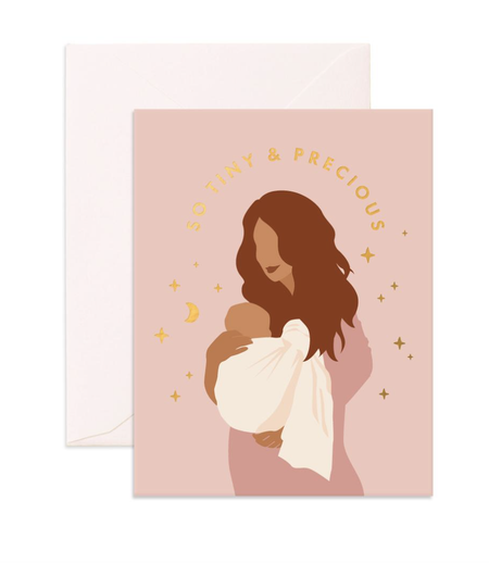 Card Baby Pink Gold Foil