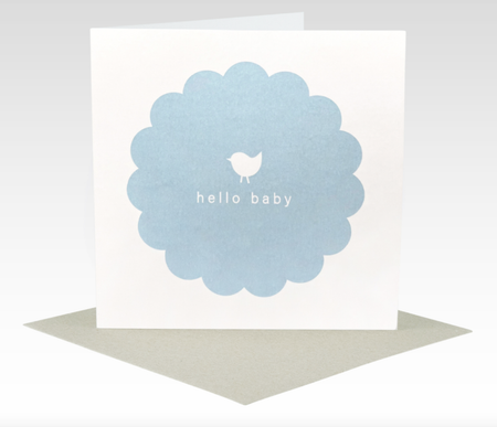 Card Welcome Sweet Baby Broderie