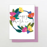 Card Happy Mother's Day Flower Wreath