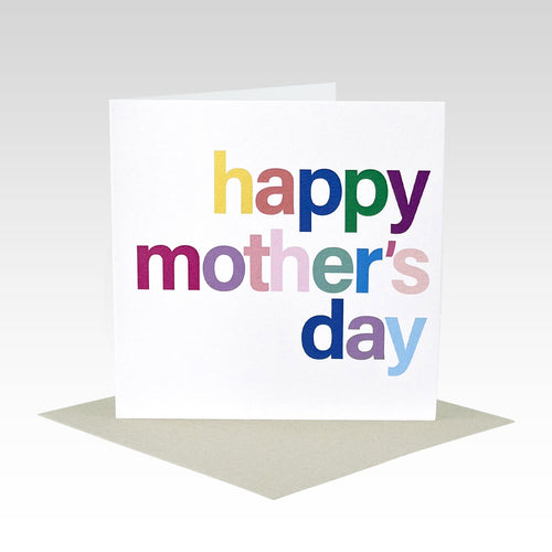 Card Happy Mother's Day Coloured Letters