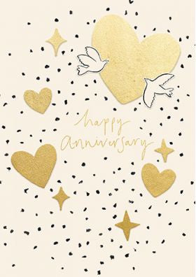 Card Anniversary Floral Scatter