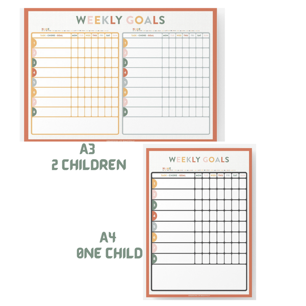 Kids Weekly Goals Chart Magnet