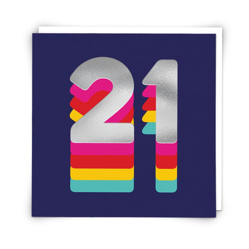 Card 21 Rainbow Navy
