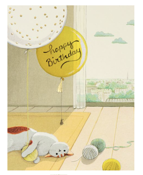 Card Cat and Yarns Birthday