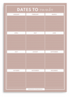 Dates To Remember Magnet A3 Blush