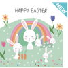 Card Easter Rainbow Bunnies