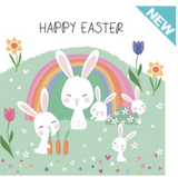 Card Easter Rainbow Bunnies