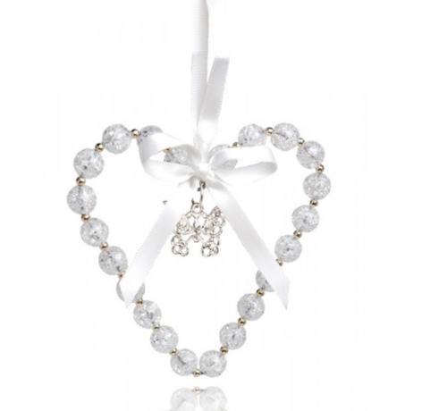Wedding Charm Crystal Heart w Diamante