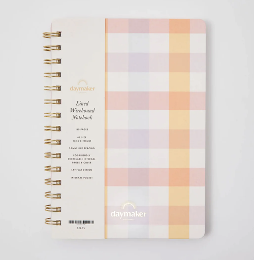 Notebook Lined Sunshine Gingham