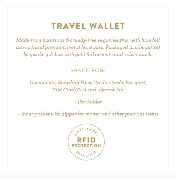 Travel Wallet Vegan Leather