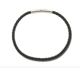 Bracelet Fine Leather Plaited 19cm