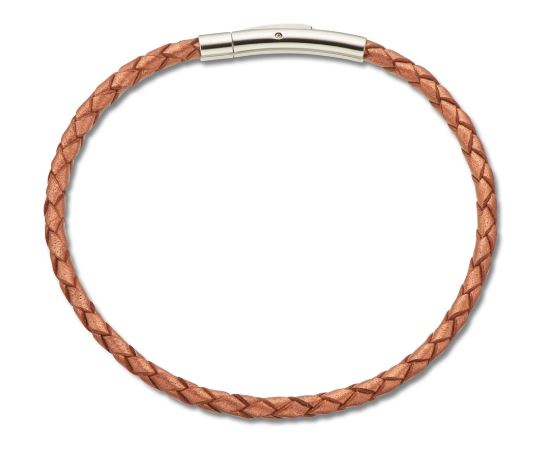 Bracelet Fine Leather Plaited 19cm